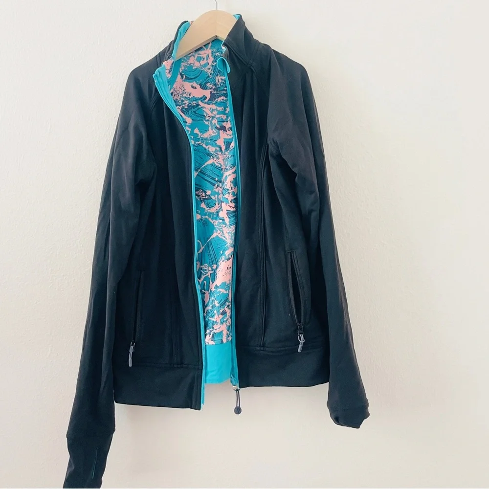 Ivivva Reverisible Blue Black Define Full Zip Jacket